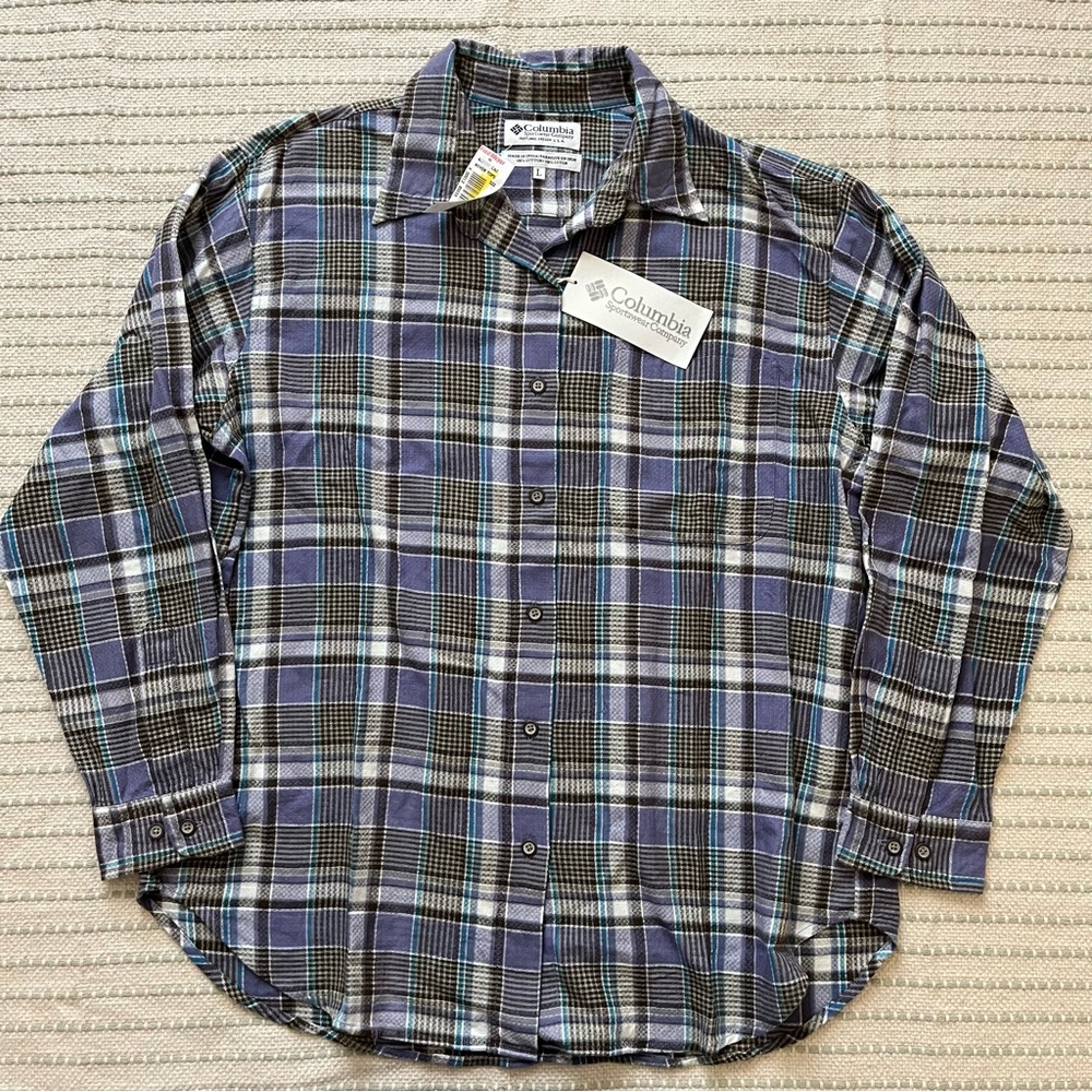 Vintage 90s Columbia NWT Cotton flannel button up shirt